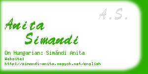 anita simandi business card